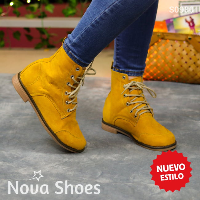 Botines Todo Terreno Elegantes Y Versatiles Amarillo / 35 Normal Zapatos Bajitos