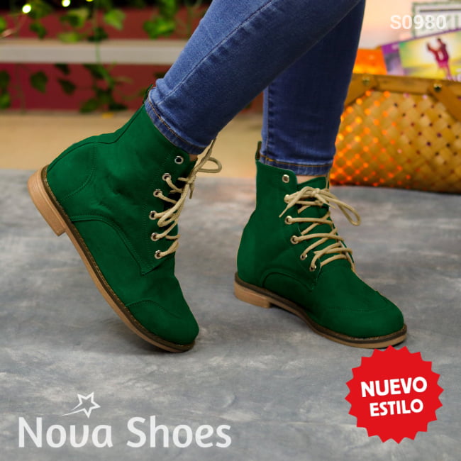 Botines Todo Terreno Elegantes Y Versatiles Verde / 35 Normal Zapatos Bajitos