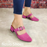 Calzado Con Taconcito Cerrado De Enfrente Puntudo Fucsia / 35 Normal Zapatos Bajitos