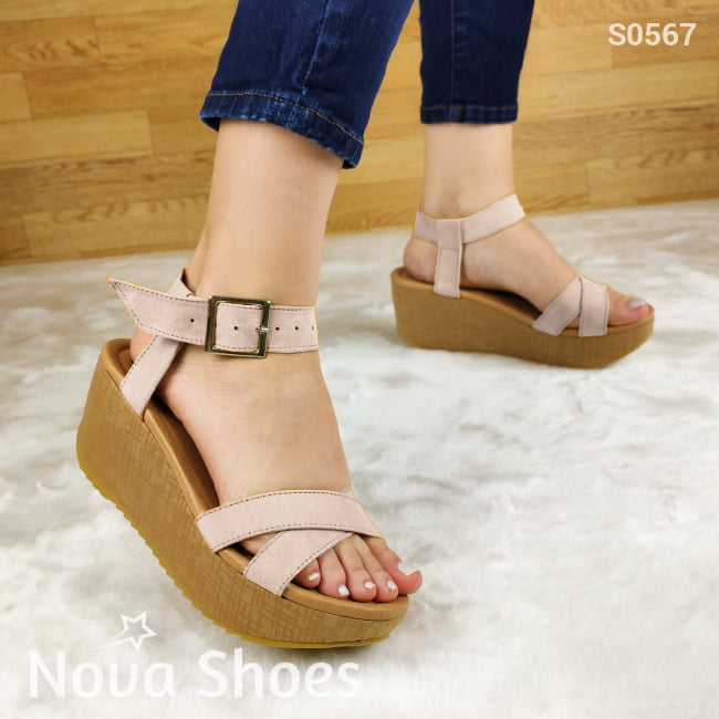 Calzado De Gamuza Con Tela Forrada En La Plataforma Zapatos Medianos