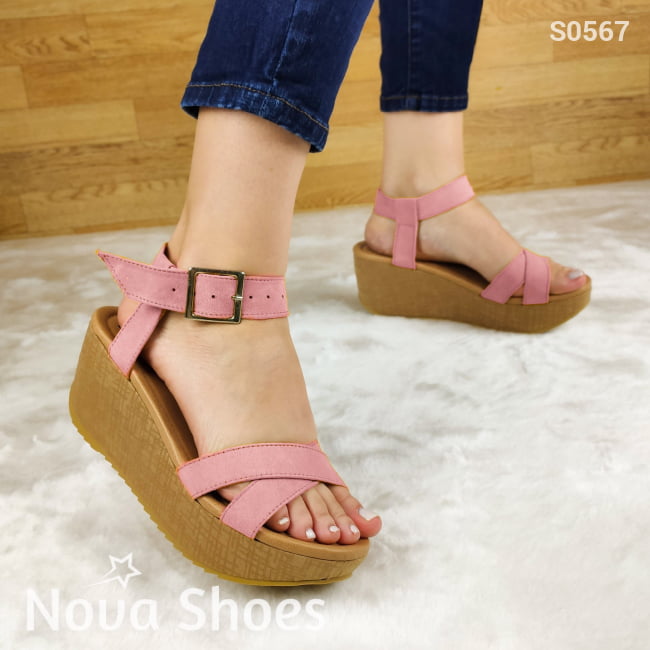 Calzado De Gamuza Con Tela Forrada En La Plataforma Zapatos Medianos