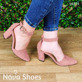 Calzado De Gamuza. Sandalias Femeninas Puntudas Cerradas Enfrente Rosado / 35 Normal Zapatos