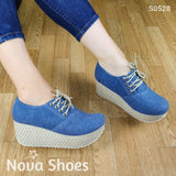 Calzado Mediano De Cordones Hecho Tela Jean. Fáciles Combinar Con Cualquier Ropa Jean Claro / 34