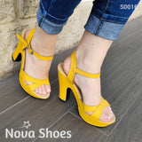 Delicado Zapato Diseño De Tiras Delgadas Cruzadas Amarillo / 35 Normal Zapatos Altos