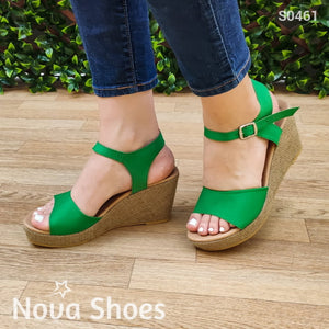 Diseño Exclusivo De Nova Shoes. Plataforma Color Verde Zapatos Medianos
