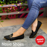 Elegancia Casual Diaria: Zapatillas Versátiles Con Detalle Metálico Negro / 35 Normal Zapatos