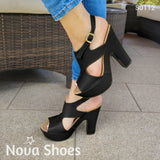 Exotico Estilo Zapato Con Aberturas A Los Lados Negro / 35 Normal