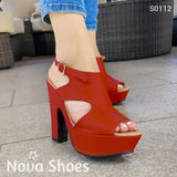 Exotico Estilo Zapato Con Aberturas A Los Lados Rojo / 35 Normal