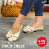 Flats Con Detalle De Moño: Dulzura En Cada Paso Beige / 35 Normal Zapatos Bajitos
