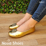 Flats Doradas Zapatos Bajitos
