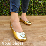 Flats Doradas Zapatos Bajitos