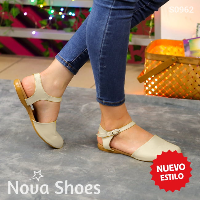Flats Versátiles Con Detalle De Hebilla: Elegancia Diaria Beige / 35 Normal Zapatos Bajitos