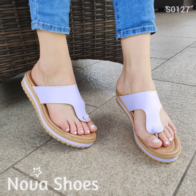 Hermosa Sandalia De Dedo Solo Meter Blanco / 34 Normal Zapatos Medianos