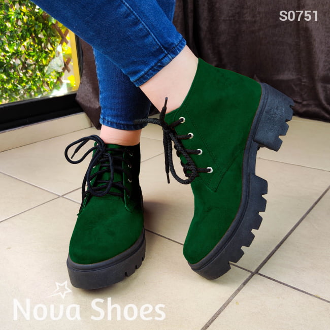 Imponente Y Hermoso Calzado Estilo Botin Varios Colores Verde / 35 Normal Zapatos Medianos