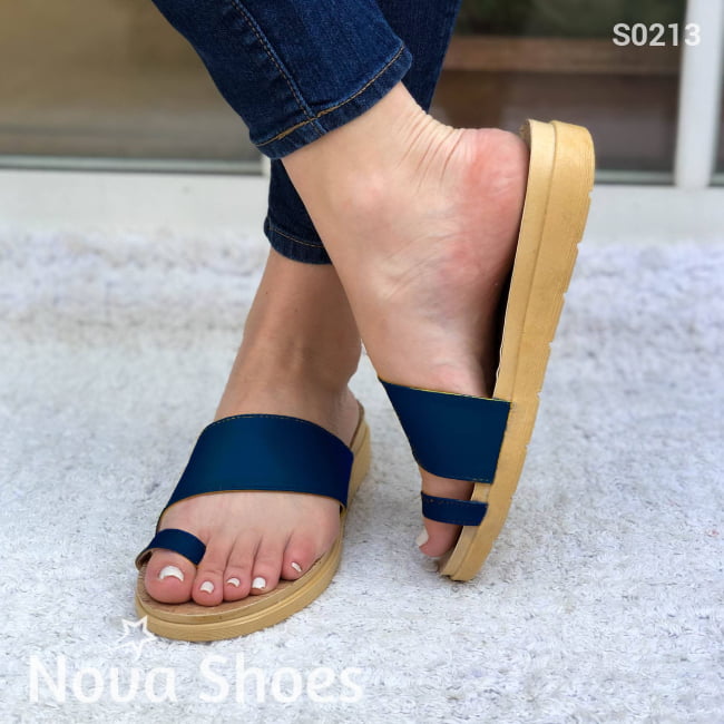 Linda Sandalia Comoda Azul / 35 Normal Zapatos Bajitos