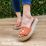 Lindas Sandalias De Gamuza Con Brillantitos Anaranjado / 35 Normal Zapatos Medianos