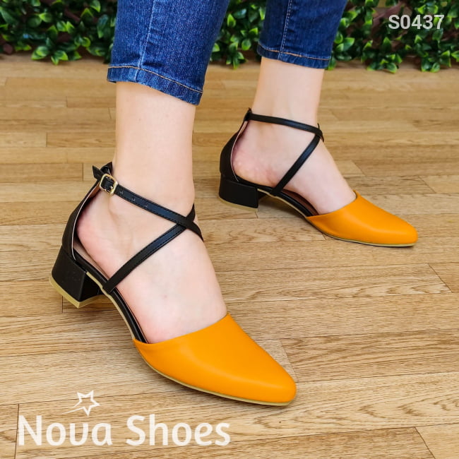Lindo Zapato Con Un Tacon Pequeño. Estiliza Tu Figura Y Te Aporta Elegancia Anaranjado / 35 Normal
