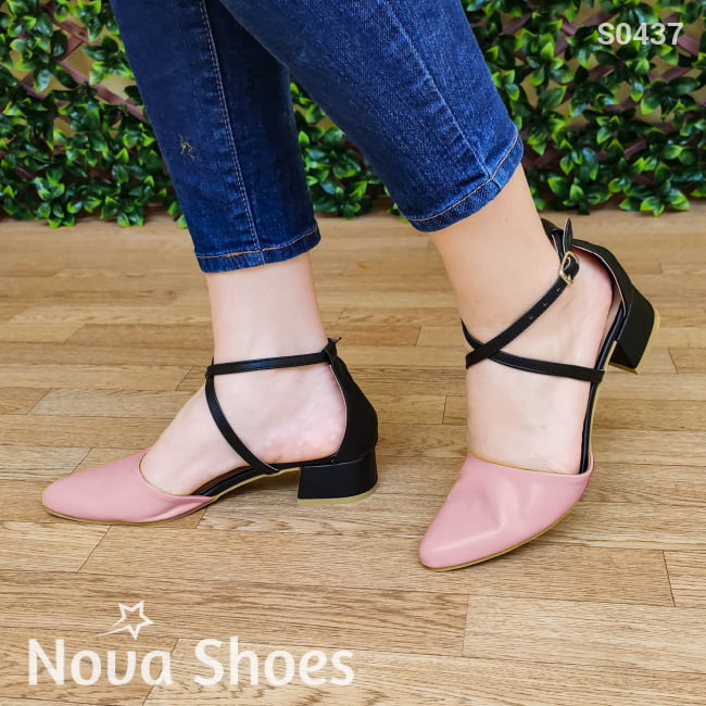 Lindo Zapato Con Un Tacon Pequeño. Estiliza Tu Figura Y Te Aporta Elegancia Rosado / 35 Normal