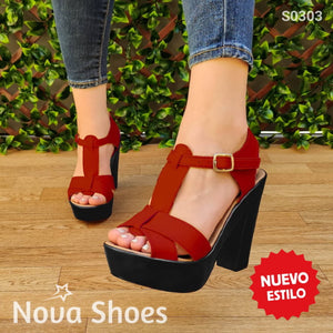 Lindos Tacones De Resina Hechos Cuerina. Cómodos Usar Rojo / 35 Normal Zapatos Altos