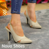 Luminosidad En Tus Pasos. Tacones De Diseño Único Beige / 35 Normal Zapatos Medianos