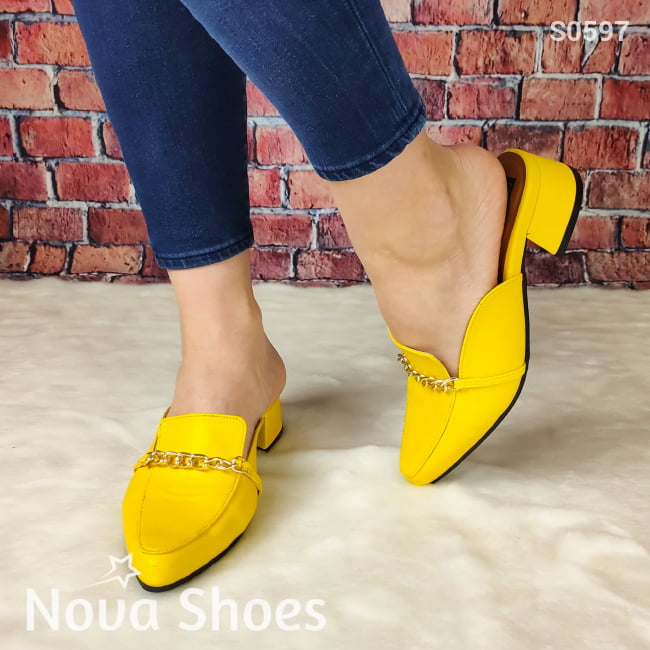 Mocasin Hermoso Y Elegante Amarillo / 35 Normal Zapatos Bajitos