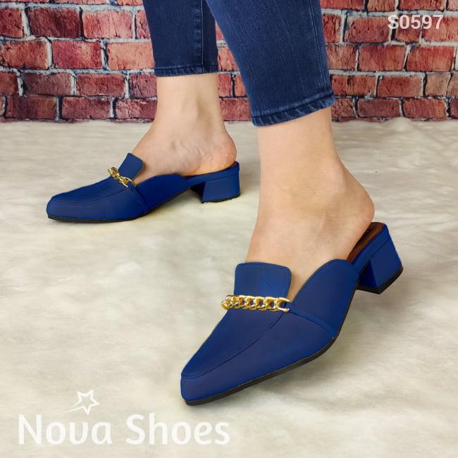 Mocasin Hermoso Y Elegante Azul / 35 Normal Zapatos Bajitos