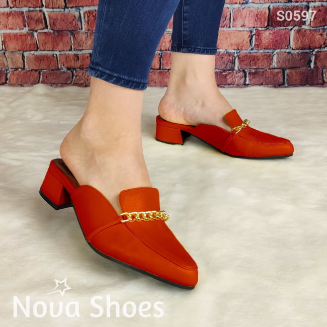 Mocasin Hermoso Y Elegante Rojo / 35 Normal Zapatos Bajitos