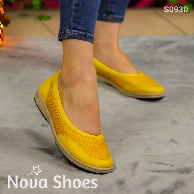 Mocasines Deportivos: Comodidad Vibrante Para El Día A Amarillo / 35 Normal Zapatos Bajitos