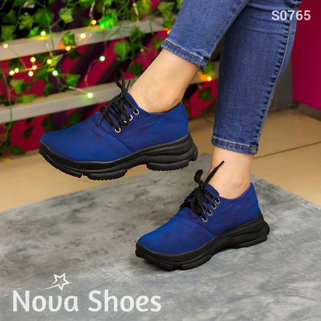 Burritos Comodos Y Livianos Hechos Con Suela Negra De Goma Azul / 35 Normal Tenis