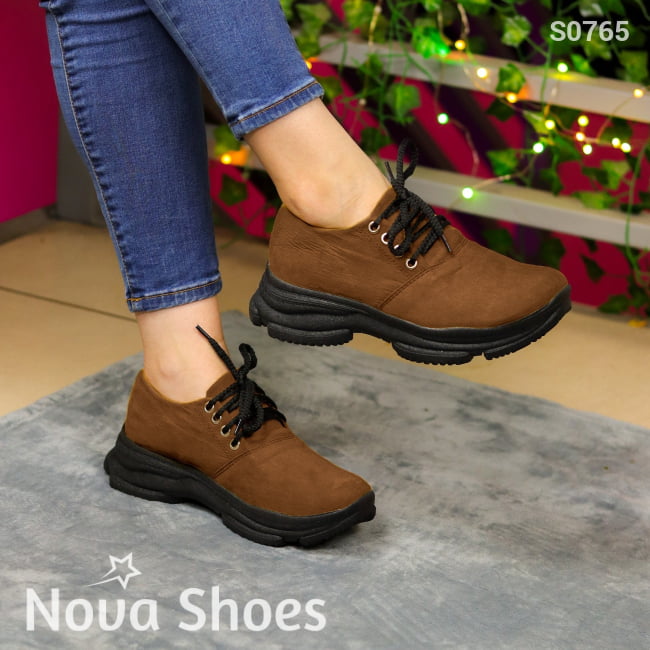 Burritos Comodos Y Livianos Hechos Con Suela Negra De Goma Cafe / 35 Normal Tenis