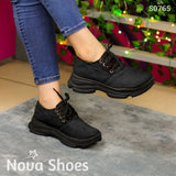 Burritos Comodos Y Livianos Hechos Con Suela Negra De Goma Negro / 35 Normal Tenis