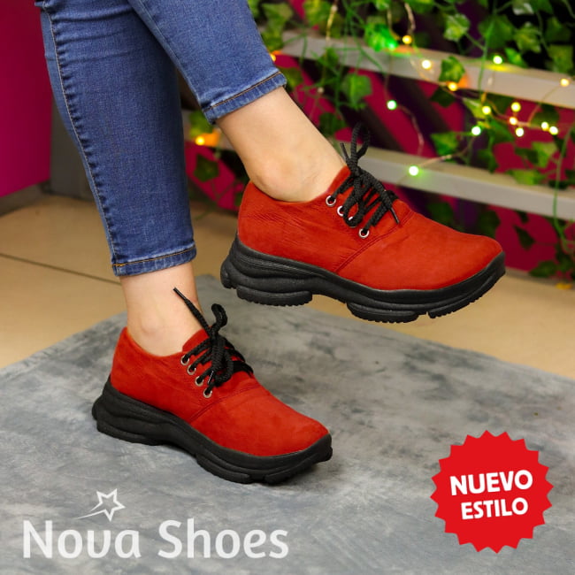 Burritos Comodos Y Livianos Hechos Con Suela Negra De Goma Rojo / 35 Normal Tenis