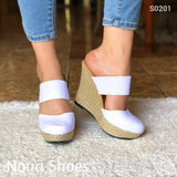 Plataforma Alta Suela Forrada De Bramante. Diseño Muy Femenino Blanco / 35 Normal Zapatos Altos