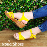 Plataforma Bajita Liviana Zapato De Cuerina Con Hebilla Para Mejor Sujecion Amarillo / 35 Normal