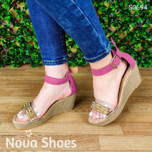 Plataforma De Gamuza. Zapato Diseño Exclusivo Nova Shoes Fucsia / 35 Normal Zapatos Medianos