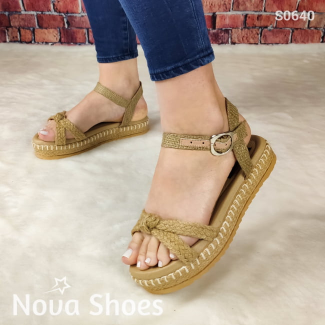 Plataforma Elaborada De Fajas Yute Zapatos Medianos