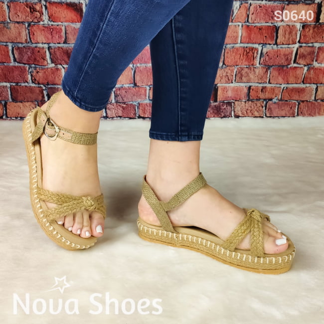 Plataforma Elaborada De Fajas Yute Zapatos Medianos