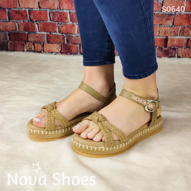 Plataforma Elaborada De Fajas Yute Zapatos Medianos