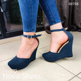 Plataforma Elaborada En Totalmente Tela De Jean Disponible Dos Tonalidades. Estilo Cerrado Adelante