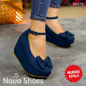 Plataforma Forrada Y Chongo Para Estilizar Tu Figura Azul / 34 Normal Zapatos Medianos