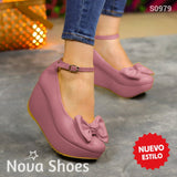 Plataforma Forrada Y Chongo Para Estilizar Tu Figura Rosado / 34 Normal Zapatos Medianos