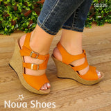 Plataformas Con Diseño Moderno Suela De Bramante Anaranjado / 35 Normal Zapatos Altos