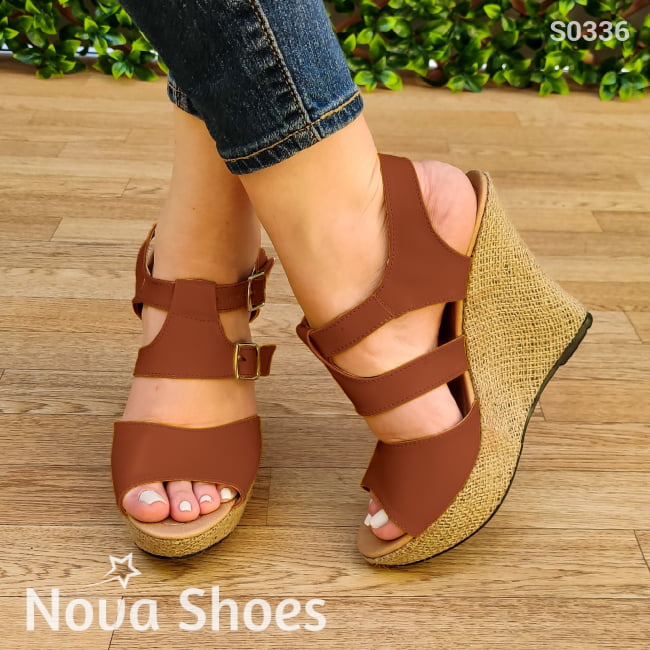 Plataformas Con Diseño Moderno Suela De Bramante Cafe / 35 Normal Zapatos Altos