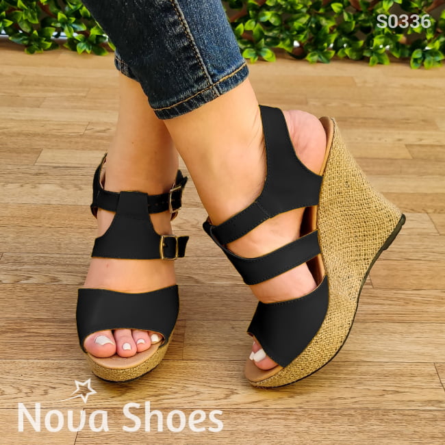 Plataformas Con Diseño Moderno Suela De Bramante Negro / 35 Normal Zapatos Altos