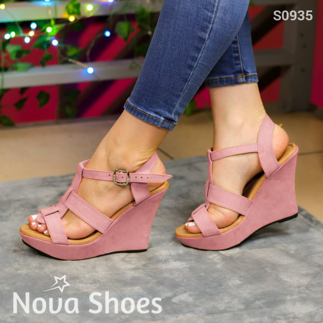 Plataformas De Gamuza Para Uso Versatil La Mujer Moderna Rosado / 35 Normal Zapatos Altos