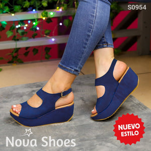 Plataformas Suaves Para El Andar Diario: Elegancia Casual Azul / 34 Normal Zapatos Medianos