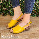 Sandalia Bajita Semi Cerrada Amarillo / 35 Normal Zapatos Bajitos