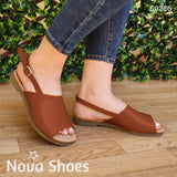 Sandalia Bajita Semi Cerrada Cafe / 35 Normal Zapatos Bajitos