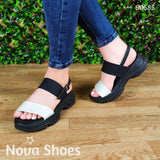 Sandalia Con Suela De Tenis Combinada En Dos Colores Blanco / 35 Normal Tenis