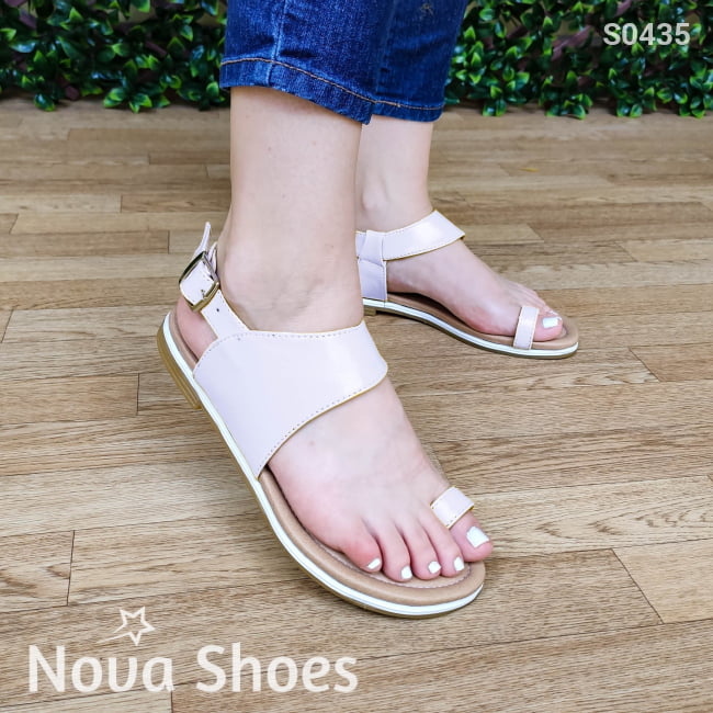 Sandalia De Dedo Comoda Usar. Cuenta Con Hebilla Trasera Blanco / 35 Normal Zapatos Bajitos